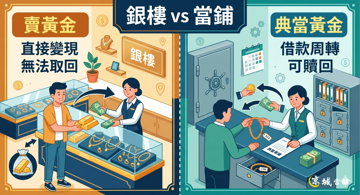 黃金當鋪、銀樓差在哪？