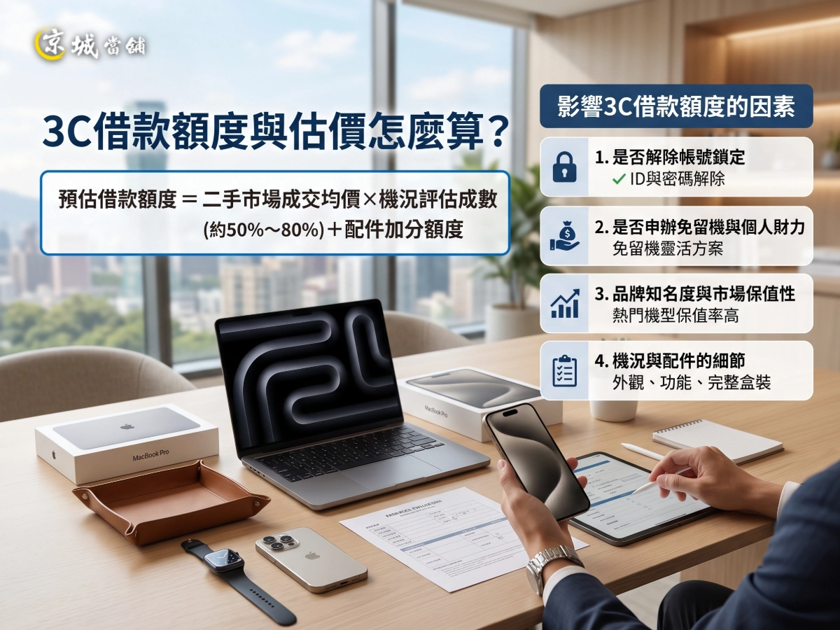 3C借款額度與估價怎麼算