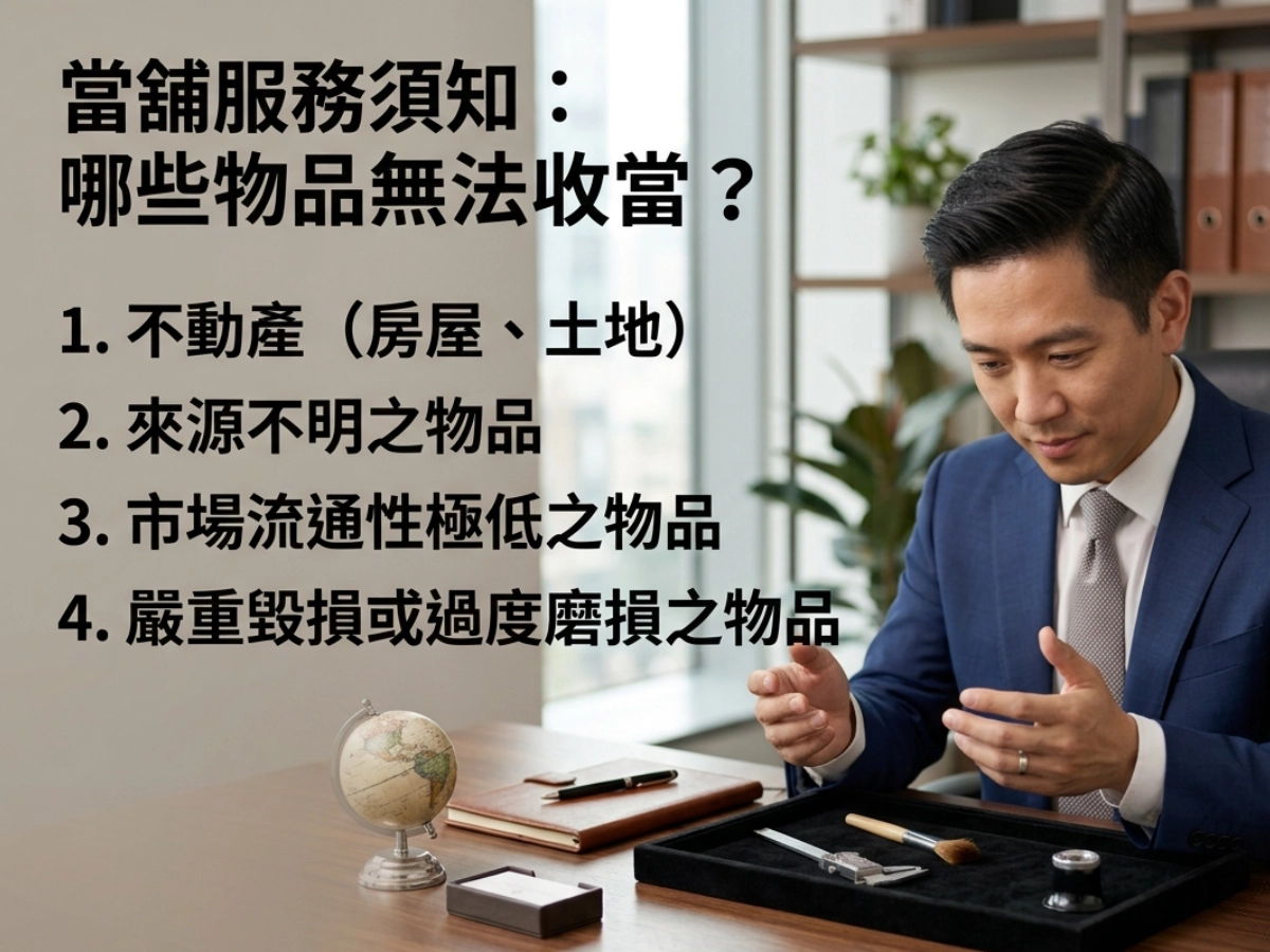 大部分當舖業者，不可能收當什麼物品
