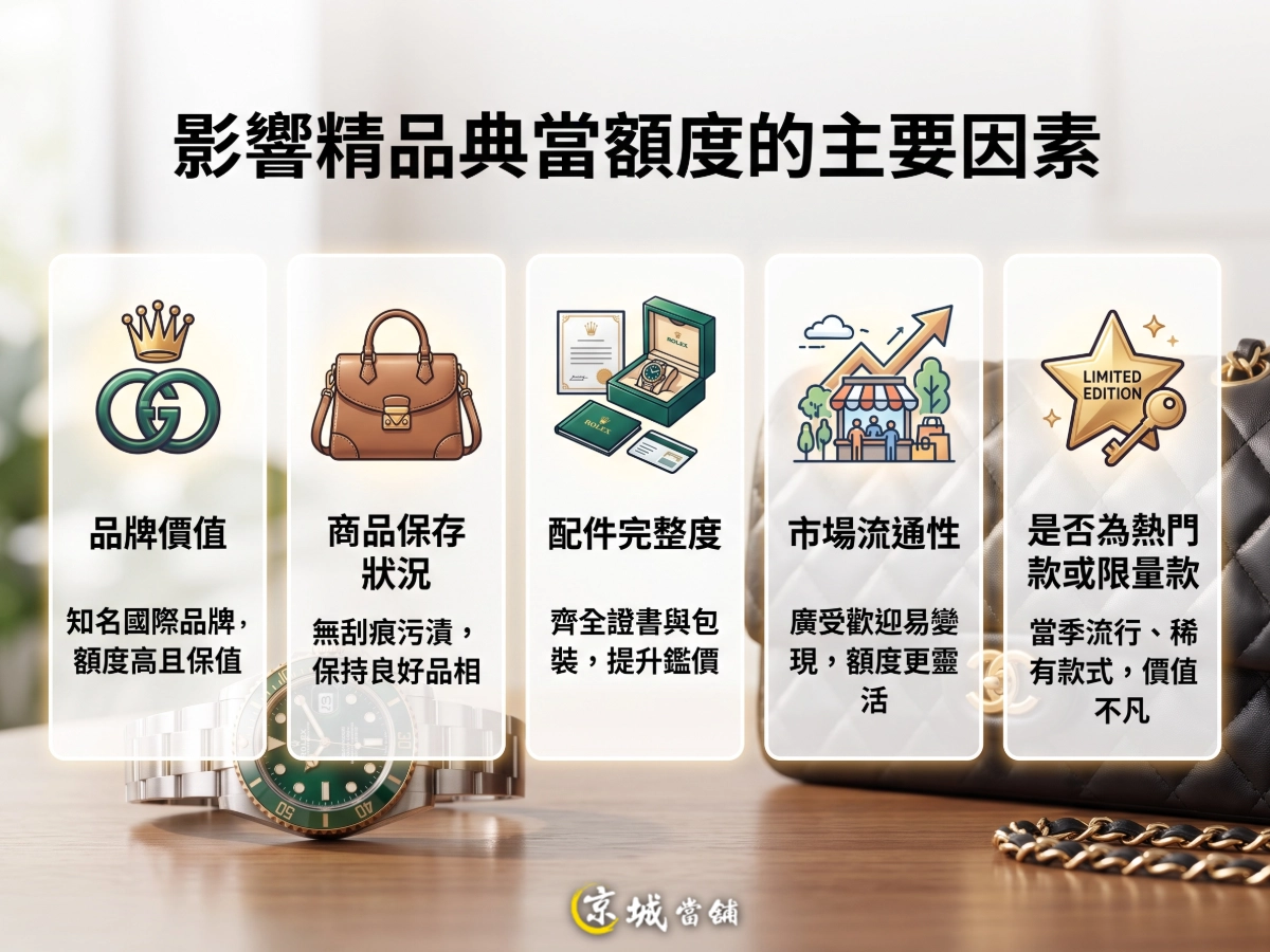 影響精品典當額度的主要因素