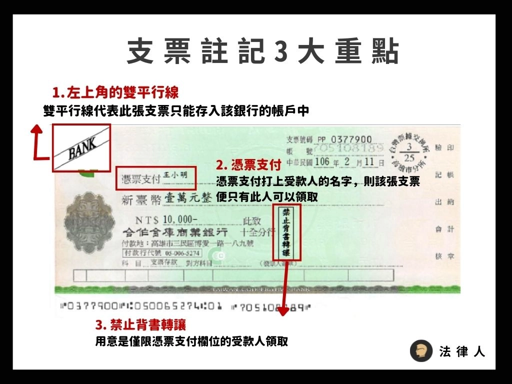 支票 禁止背書轉讓
