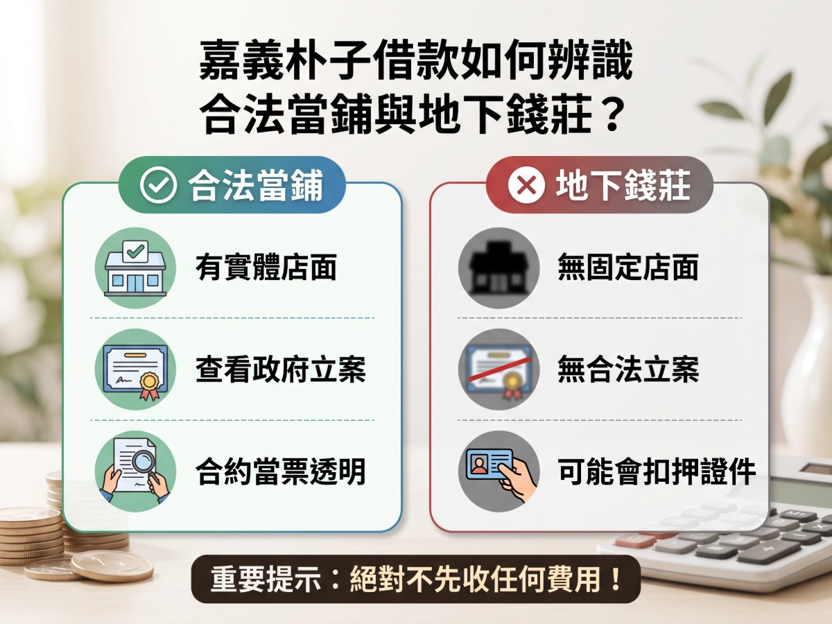 朴子借款如何辨識合法當鋪與地下錢莊