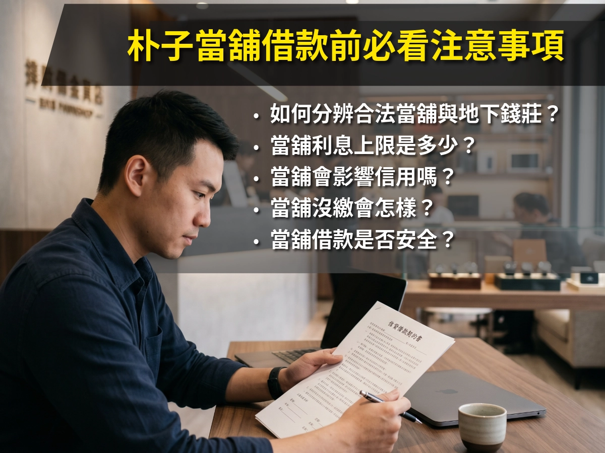 朴子當舖借款前必看注意事項