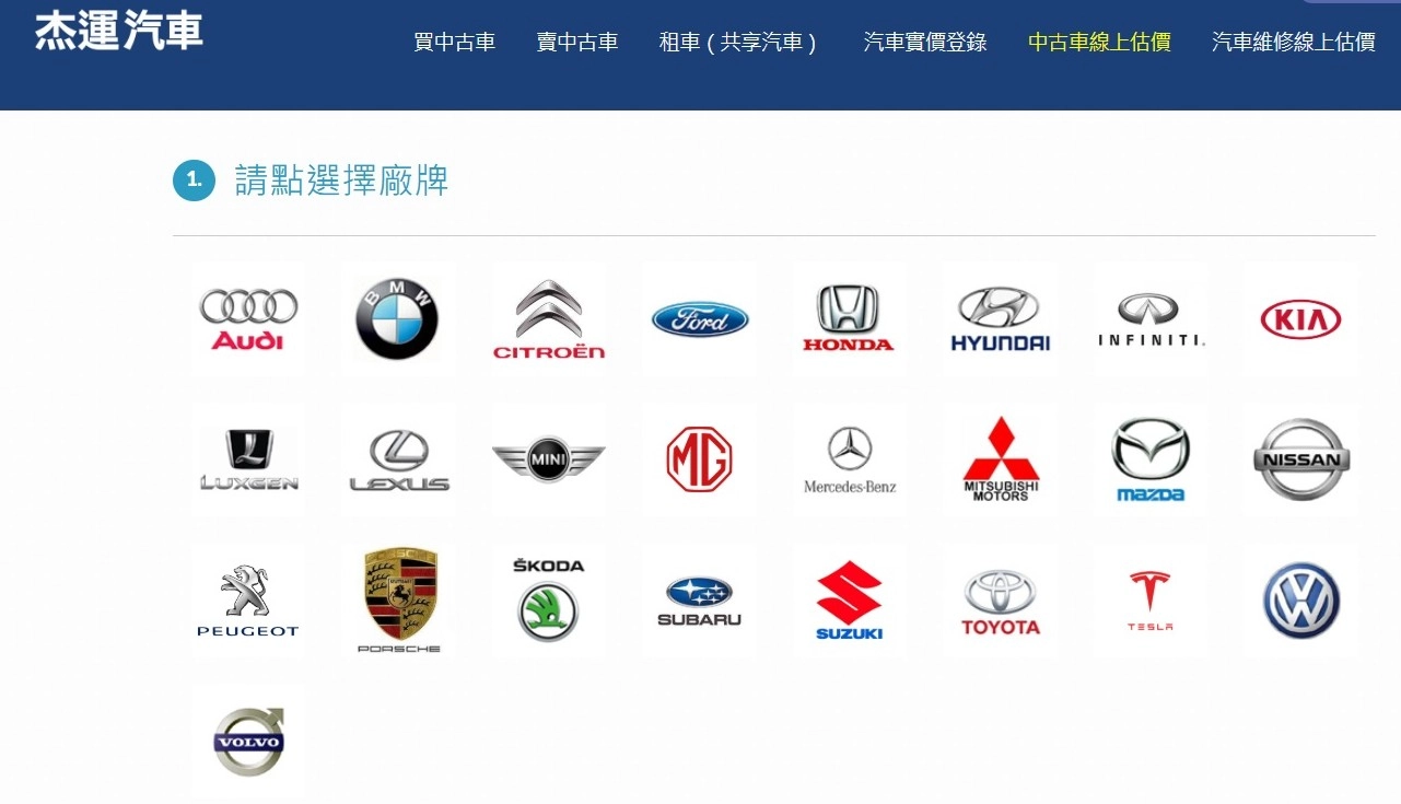 杰運汽車 多種車的廠牌