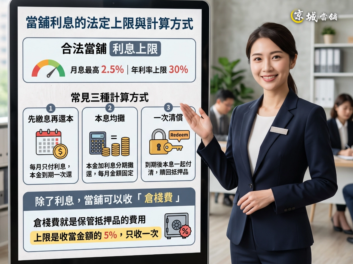 當鋪利息的法定上限與計算方式