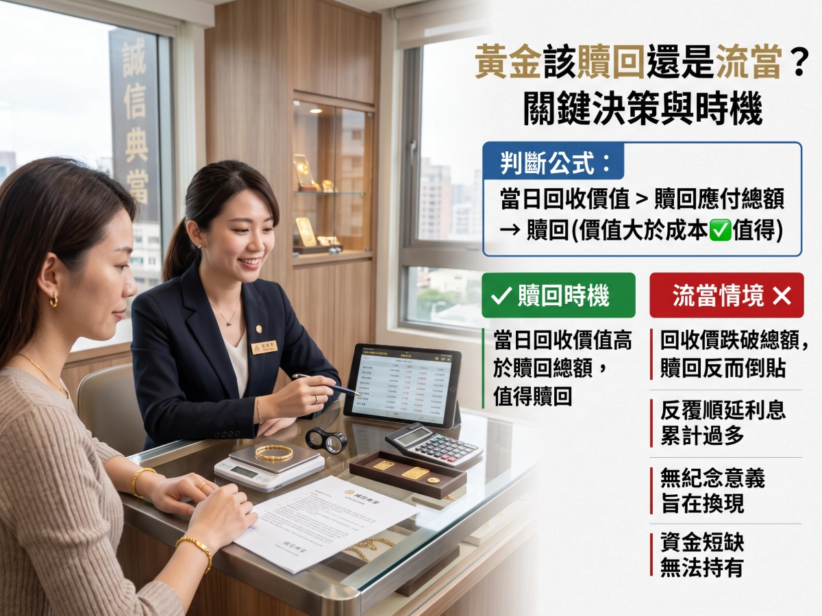 黃金該贖回還是該流當